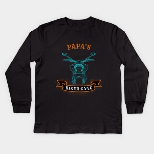 Papa's Biker Gang Father's Day Kids Long Sleeve T-Shirt